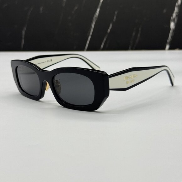 NEW PRADA PRB05SF 09Q08Z WOMEN BLACK SUNGLASSES SPR B05F 09Q08Z - Picture 6 of 9